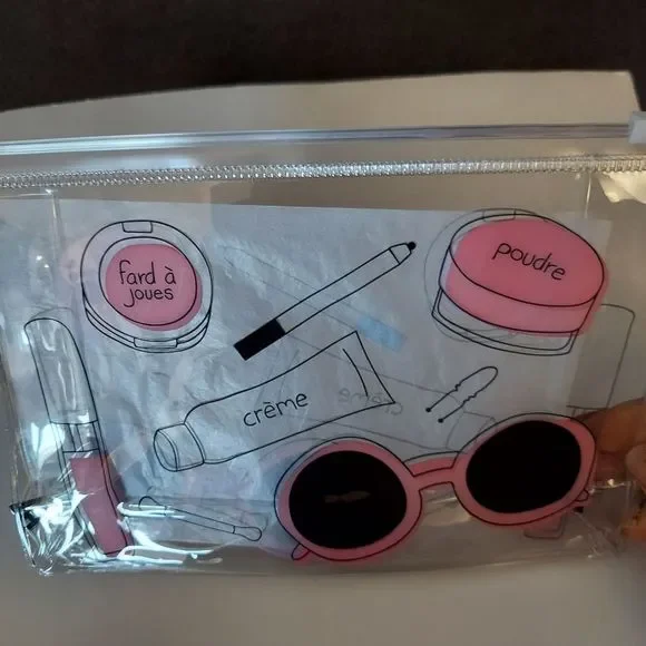 Clear Makeup Pouch - French Essentials - Picture 4 of 6